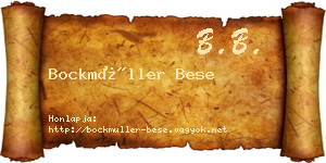 Bockmüller Bese névjegykártya